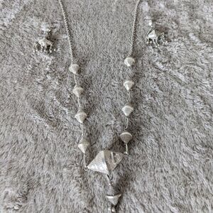 Indian Silver Filigree Necklace With Earrings Set